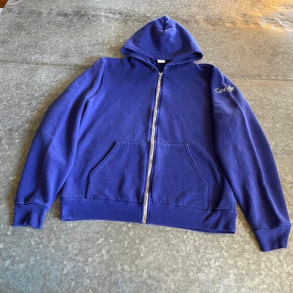 Vintage GOOGLE Embroidered Hoodie Sweatshirt Medium USA Y2K American Apparel - Picture 2 of 12